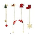 thumbnail image 3 of Naiovety 1 par de pendientes largos de Navidad, pendientes colgantes de Papá Noel, joyería colgante para fiesta, accesorio de vestir Kits de decoración para fiestas Tipo 1, 3 of 6