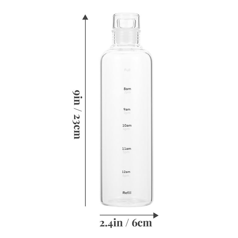 500/650ml Transparent Large Capacity Glass Bottle With Time Marker