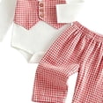 thumbnail image 4 of mgoYE Baby Boy Clothes Set Infant Bow Tie Button Down Shirt Bodysuit Top Pants 2Pcs Fall Winter Outfit, 4 of 4
