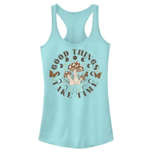 Junior's Lost Gods Good Things Take Time Racerback Tank Top Cancun 2X Large