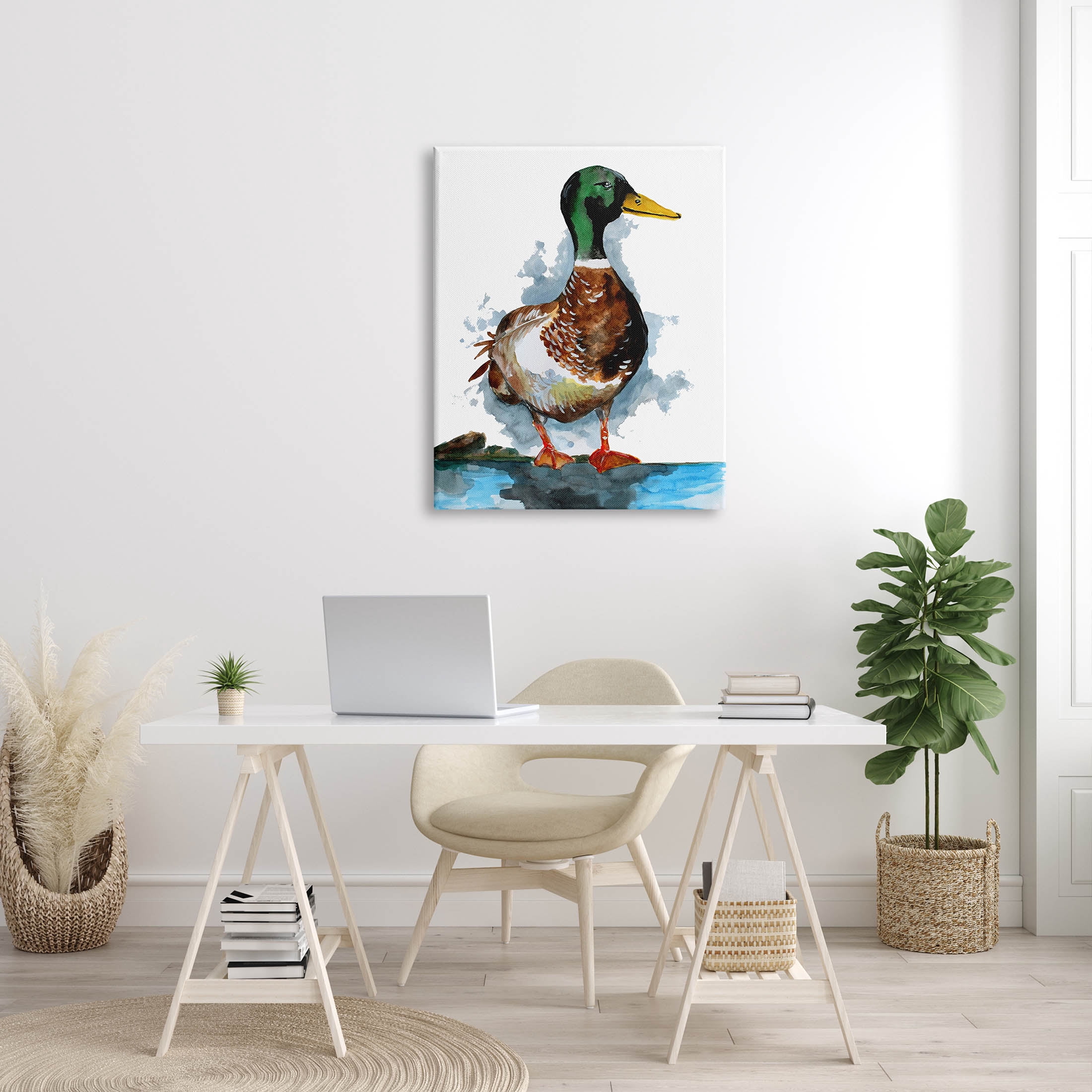 Mallard Duck Water's Edge Animals & Insects Graphic Art Gallery Wrapped Canvas Print Wall Art