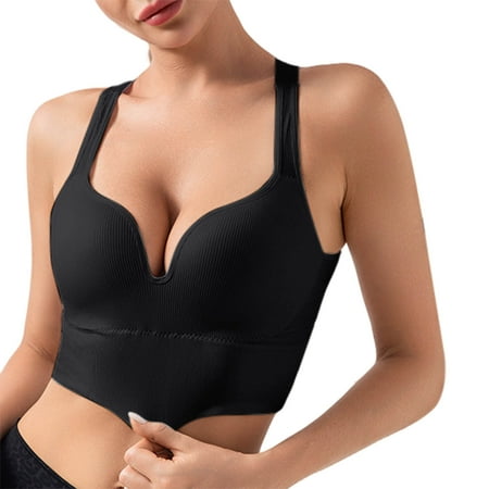 

ZMHEGW Womens Bras Beautiful Back No Steel Ring Large Size Camisole All Beautiful Back Gather Shockproof Chest Pad Seamless Bralettes Underwear