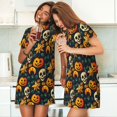 thumbnail image 4 of Balery Halloween Skull Camisón de manga corta con cuello redondo para mujer, cómodo y elegante., 4 of 6