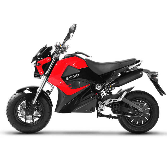 Emmo Knight Turbo Ebike for Adults - Electric Motorcycle Style - 72V30Ah Lithium - 70km Long Range - Red - QS Super Torque Motor