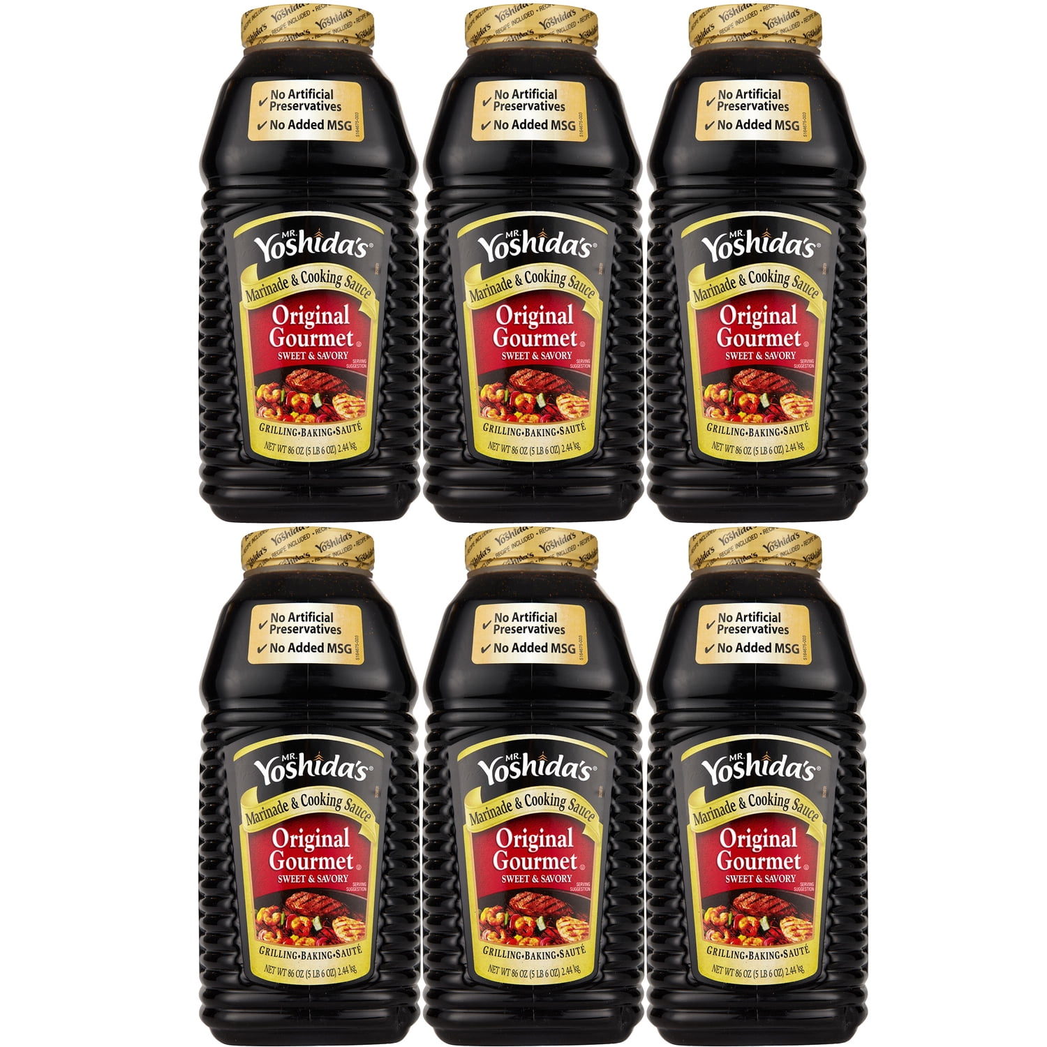 6 PACK Mr. Yoshida's Original Gourmet Sauce (86 oz.)