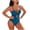 Blue, variant on Womens One Piece Swimsuit Cutout Full Coverage Bathing Suit Backless Tummy Control Monokini Swimsuits with Removable Bra Pads