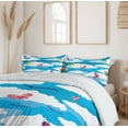 thumbnail image 6 of Ambesonne Spring Duvet Cover Set, Clouds Butterfly Summer, 2-Calking, Sky Blue White, 6 of 6