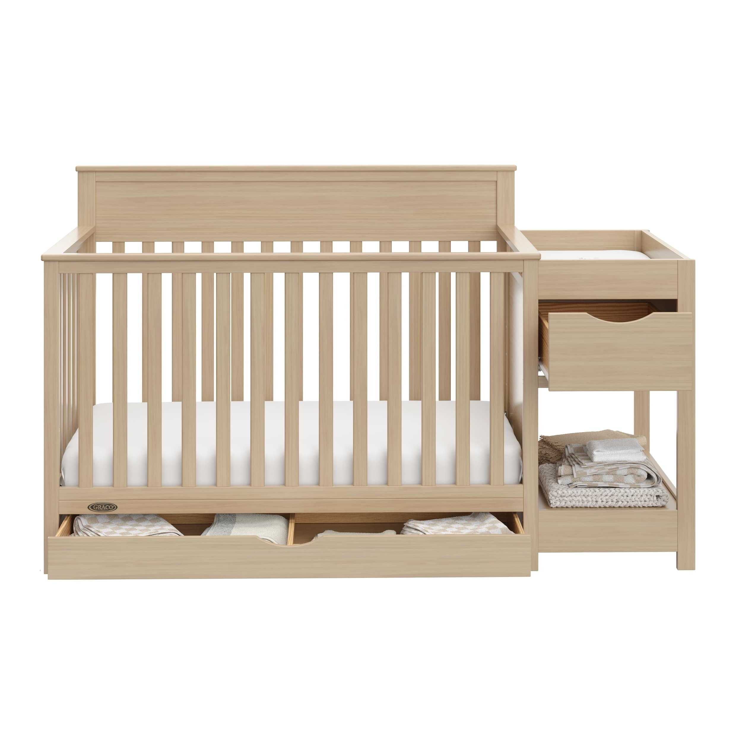 Graco Shiloh Convertible Baby Crib and Changer, Driftwood