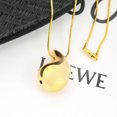 thumbnail image 5 of Vintage 14K Yellow Gold chunky dome drop necklaces for women fashion glossy thick teardrop necklace jewelry gift, 5 of 7