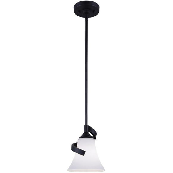 Rue Pendant Light Fixture - Rubbed Antique Bronze with Flat Opal Glass