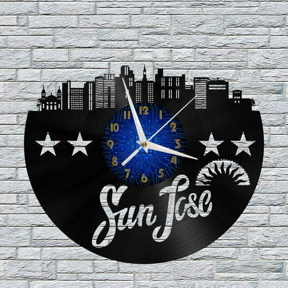 Sun Rise 12 Inch Vinyl Record Wall Clock - Silent, Creative, and Unique Clock for Living Room, Entryway, or Bedroom Decor - Perfect Gift Idea(12 inchs B without LED)