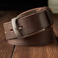 thumbnail image 5 of Pure cowhide, retro belt, men's, stainless steel pin buckle belt, old leather belt, versatile, 5 of 5