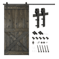 thumbnail image 2 of Essencaliy 42in x84in Solid Wood Barn Door, Made-in-USA Farmhouse Interior Sliding Barn Door With 7.42ft Barndoor Hardware Kit (DIY), 2 of 5