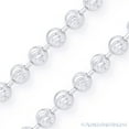 thumbnail image 2 of 2.3mm Moon-Cut Ball Bead Link Italian Chain Necklace in .925 Sterling Silver w/ 14k Rhodium Plating, 2 of 2