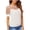 White, variant on Summer Tops for Women Casual Oversized Lace Blouse Round Neck Short Sleeve Solid Color Comfy Relaxed Fashion T-shirt, White XL