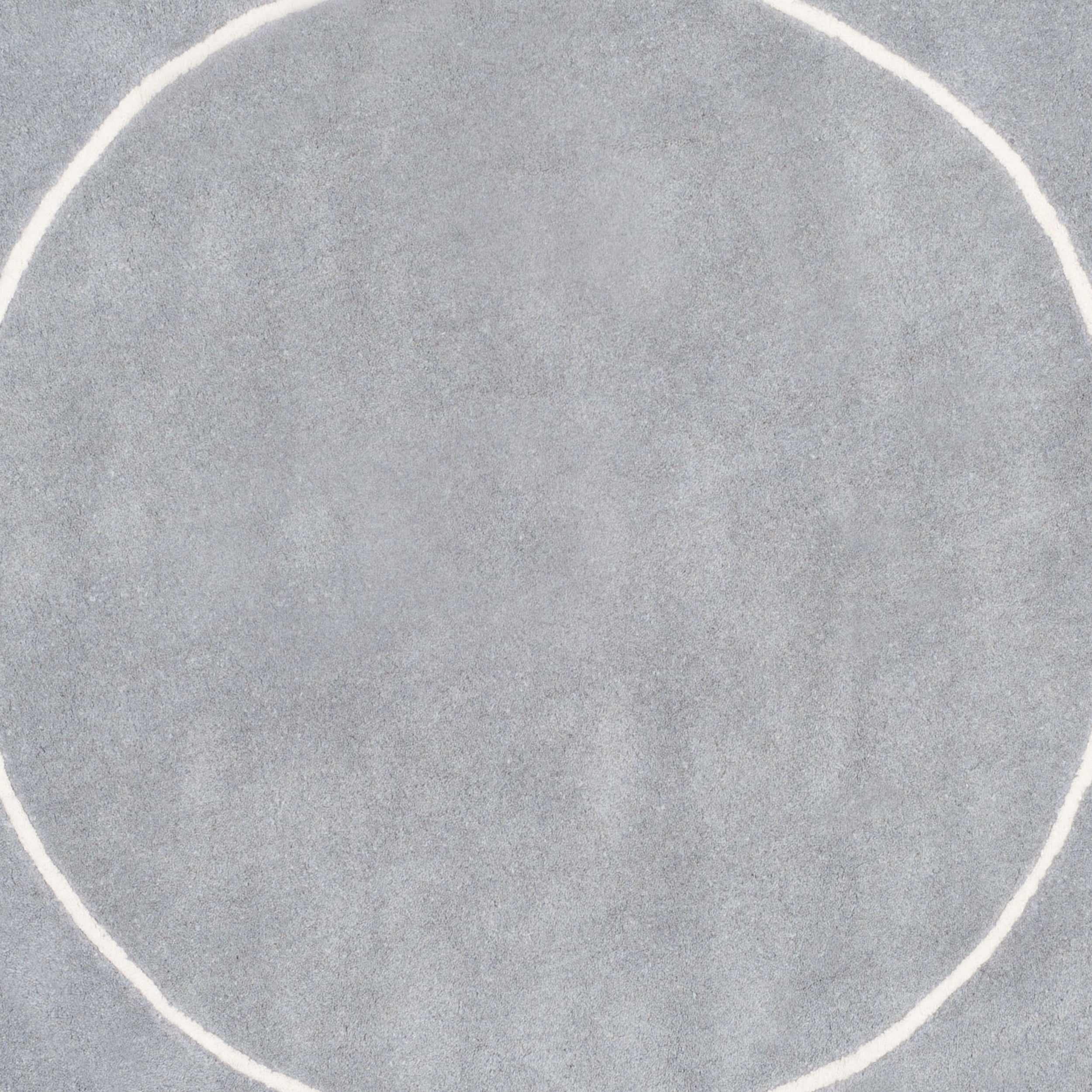 SAFAVIEH Bella Danita Plain Dotted Bordered Wool Area Rug, Silver/Ivory, 5' x 5' Square