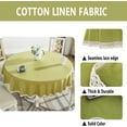 thumbnail image 3 of Heavy Weight Cotton Linen Tablecloth Lace Round Table Cloth for Kitchen Dining Room Tabletop Decoration, 48" - Round, Green, 3 of 6