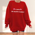thumbnail image 3 of Gibobby Temperamento Pullover Top Moda de mujer Ocio Palabras de amor Impresión de amor Cuello redondo Manga larga Top suelto Suéter sin sombrero 8 (Rojo, S), 3 of 4