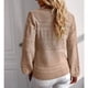 thumbnail image 4 of Suéter suelto para mujer, manga larga, cuello en V, suéter hueco informal, Top para otoño e invierno, naranja XL, 4 of 6
