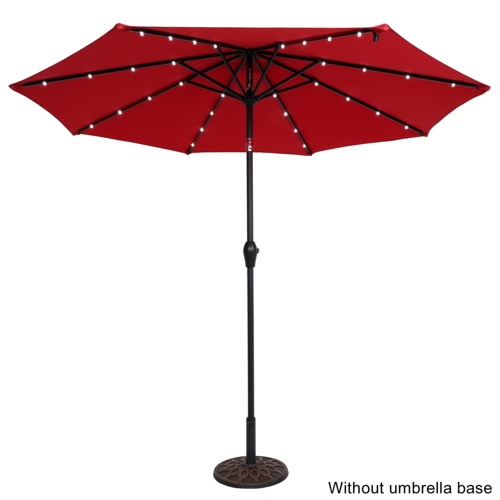 Kepooman 9FT Patio Umbrella, Outdoor Round Umbrella with Lamp Beads for Garden Deck Pool Patio, Without Base, Wine Red Kepooman 9FT Patio Umbrella, Outdoor Round Umbrella with Lamp Beads for Garden Deck Pool Patio, Without Base, Wine Red