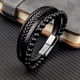thumbnail image 2 of Pulsera para Hombre, Pulsera de Cuero para Hombre, Pulsera de Piedra Natural con Cierre magnético de Acero Inoxidable ER, 2 of 5