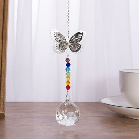 

3pcs Butterfly Holiday Decor Pendant DIY White Crystal Craft with Lighting Ball for Weddings Parties Festivals Ceremonies