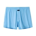 thumbnail image 4 of khonts,Men's Cotton Boxer Briefs Soft Underwear Breathable Pajamas Shorts Elastic Waist Comfortable Loose Underpants Sky Blue L, 4 of 4