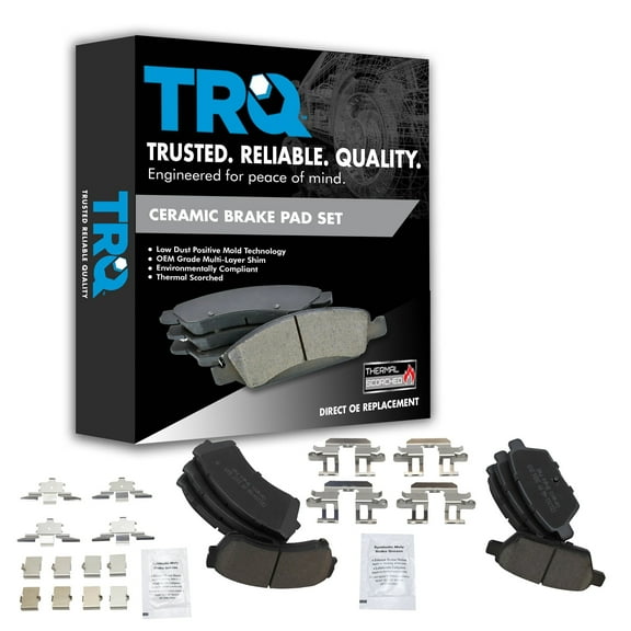TRQ Front & Rear Ceramic Brake Pad Kit for Ford Fusion MKZ Mazda6 Mazda 6 BFA13025