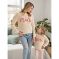 thumbnail image 3 of Mommy and Me Matching Outfits Mama and Mini Long Sleeve Crewneck Sweater Pullover Tops, 3 of 7
