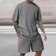 thumbnail image 2 of Traje Deportivo Perforado de los Hombres, Moda de Manga Corta Cuello Redondo de Ocio para el Desgaste Casual Y de Playa, Blusa Atlética de Poliéster Suave, 2 of 9