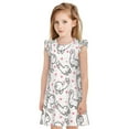 Disketp Alpacas and Hearts Print Girls Nightgowns 310 Years Flutter