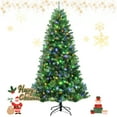 thumbnail image 1 of Gymax 7 FT Pre-lit Artificial Christmas Tree Hinged Xmas Tree w/ 9 Lighting Modes, 1 of 10