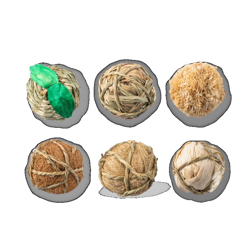 GZGZADMC 8PCS Small Animals Guinea Pig Play Balls Rolling Chew Toys & Gnawing Treats Natural Seagrass Protector Mat & Rattan Woven Straw Fun Toys for Rabbits Guinea Pigs Chinchilla Bunny Degus