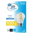 thumbnail image 5 of Great Value 18 Year LED Light Bulbs, A21 100 Watts Equivalent, E26, Daylight, Clear Glass, 4 Pack, 5 of 10
