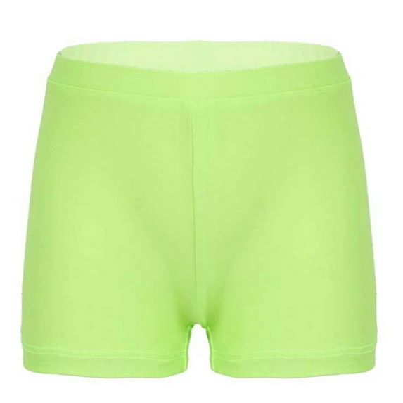 Alvivi Kids Girls Athletic Shorts for Swimming Dancing Gymnastics Active Boyshorts Stretchy Shorts Yellow Green 4