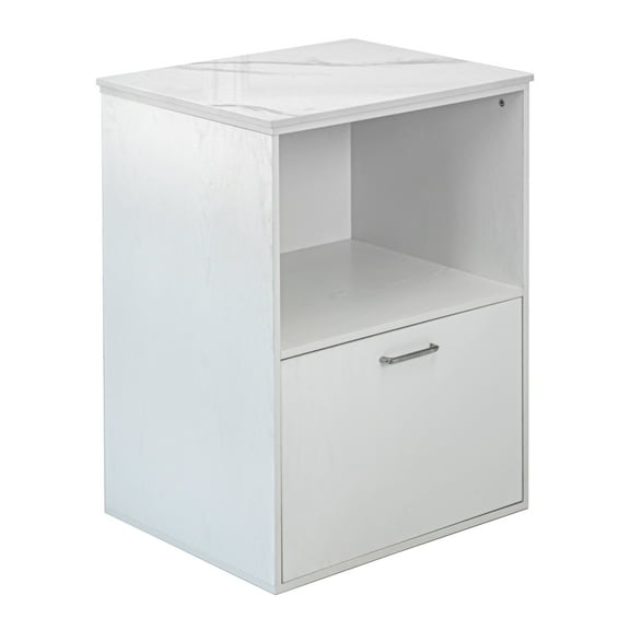 AVIGNON Towel Warmer Station Cabinet for Spa Salon Towel Steamer Storage Marble Top, White