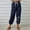 Navy, variant on Women Pants Taper Ankle Length High Waisted Activewear Sweatpants Cotton Linen Print Athletic Fit Pants with Pockets