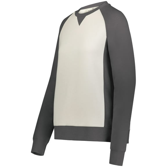 Holloway 223490.815.XL Ladies All-American Fleece Crew T-Shirt, Carbon Heather & Birch - Extra Large