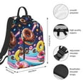 thumbnail image 3 of Naloa Space Colorful Donut Print Lightweight DayBackpack Suitable for school, work, shopping, travel, etc., 3 of 5