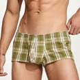thumbnail image 6 of khonts,Men's Low Waist Boxers Shorts Relax Fit Stripe Underwear Loose Plaid Printed Underpants Green XL, 6 of 6