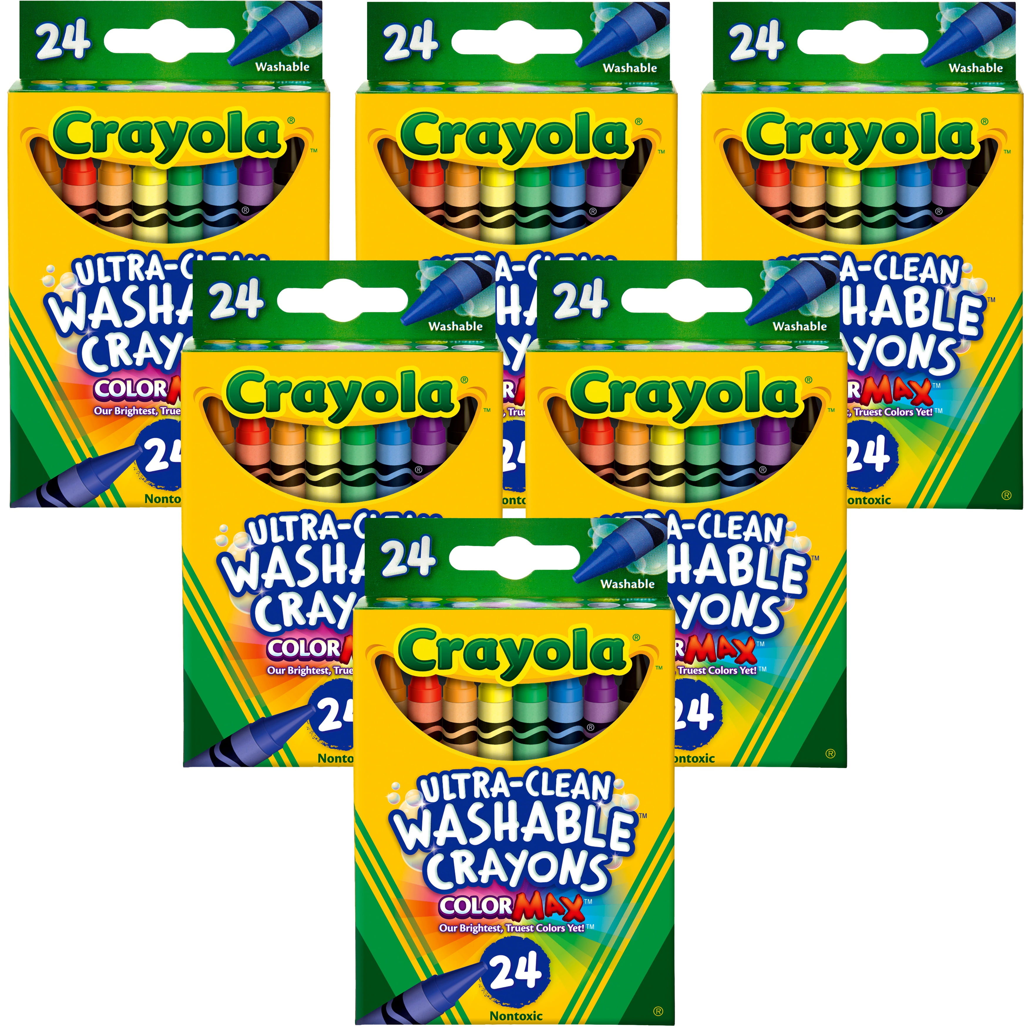 Crayola Washable Crayons 24 Count, Multipack Of 6