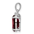 thumbnail image 2 of Auriga Fine Jewelry 925 Sterling Silver Rhodium Garnet & Diamond Pendant for Women (L-17mm, W-8mm), 2 of 6