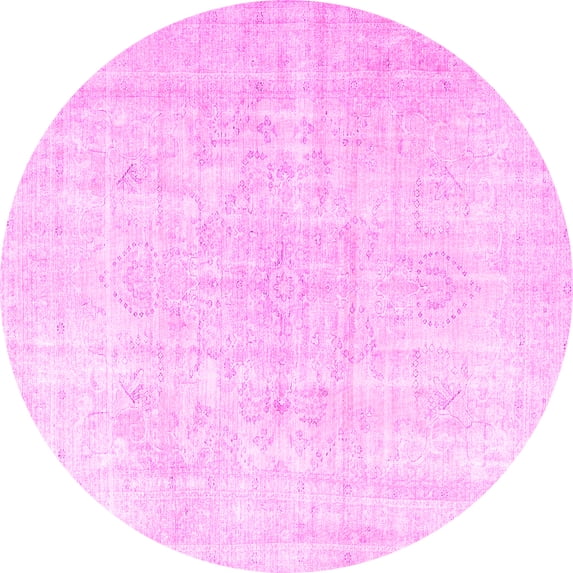 Ahgly Company Indoor Round Persian Pink Traditional Area Rugs, 7' Round