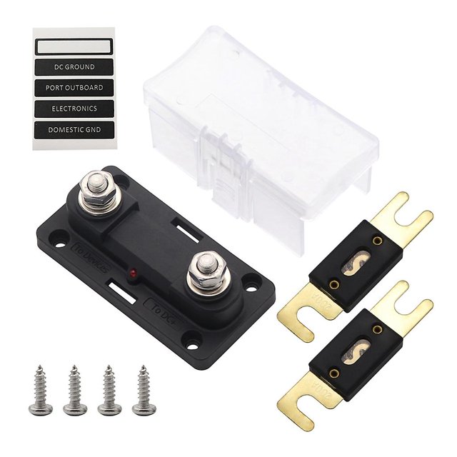 Bloque de fusibles ANL en línea Portafusibles ANL para sistema de audio y video de automóvil y camión, 200 A