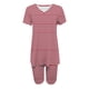thumbnail image 4 of Blusas para las Mujeres Casual Impreso Cuello en V Manga Corta Blusa Pantalones Cortos, Conjuntos de Ropa para las Mujeres, 4 of 4