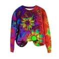 thumbnail image 1 of Rbaofujie Chandails Surdimensionnés pour Femmes Chandails Décontractés Imprimés Col Rond Manches Longues Chandails en Molleton Amples Rouge Melon D\'eau Chandails à Capuchon pour Adolescentes, 1 of 3