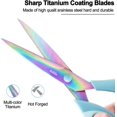 thumbnail image 3 of HAHDAXIA Scissors All Purpose, Sharp Titanium Blades Shears, Rubber Soft Grip Handle, Multipurpose Scissors 3 Pack, Great for Office, Fabric, Craft, Sewing, Arts, School and Home Supplies, Bl, 3 of 7