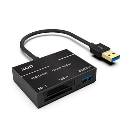 Sd Card Compact Flash Reader XQD Card Reader USB 3.0 SD(HC/XC) Card Reader/Write Superspeed 5Gbps Flash Memory Card Reader Connector Compatible MacBook Windows/Mac OS System ()