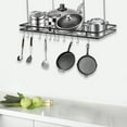 thumbnail image 5 of Kitchen Ceiling Mounted Pot Rack Pots & Pans Organizer Hanging Shelf with 12 Hooks, 5 of 18