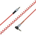 thumbnail image 2 of 4x Afflux 3.5mm Aux Cable Audio Extension 90 Degree Angle Vehienlar Cord 3FT Auxiliary For Android Smartphone iPhone iPad iPod PC Computer Laptop Tablet Speaker Home Car System Game Headset Red, 2 of 3